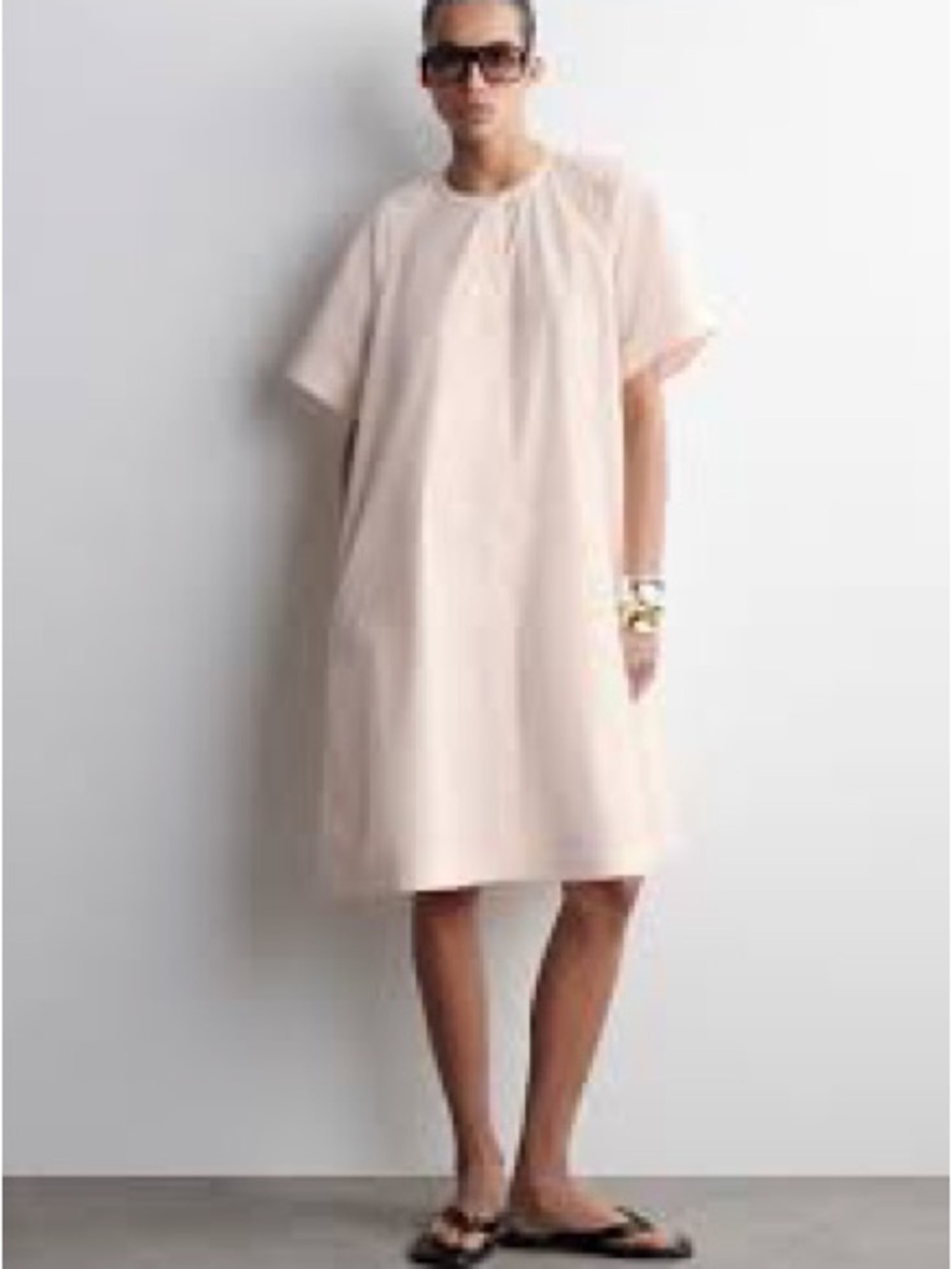COS raglan-sleeve cotton poplin midi dress Sz 8